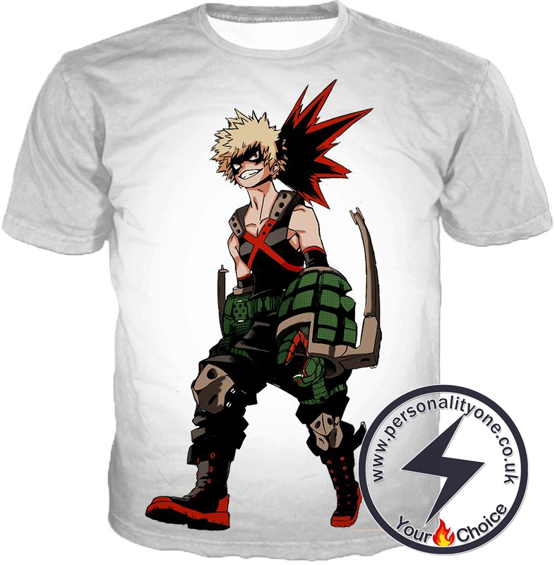 My Hero Academia White Katsuki Bakugo My Hero Academia T-Shirt
