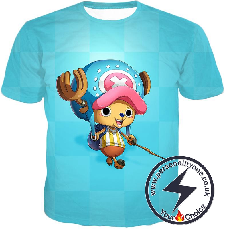 One Piece Cotton Candy Lover Doctor Tony Tony Chopper Cool Blue T-Shirt