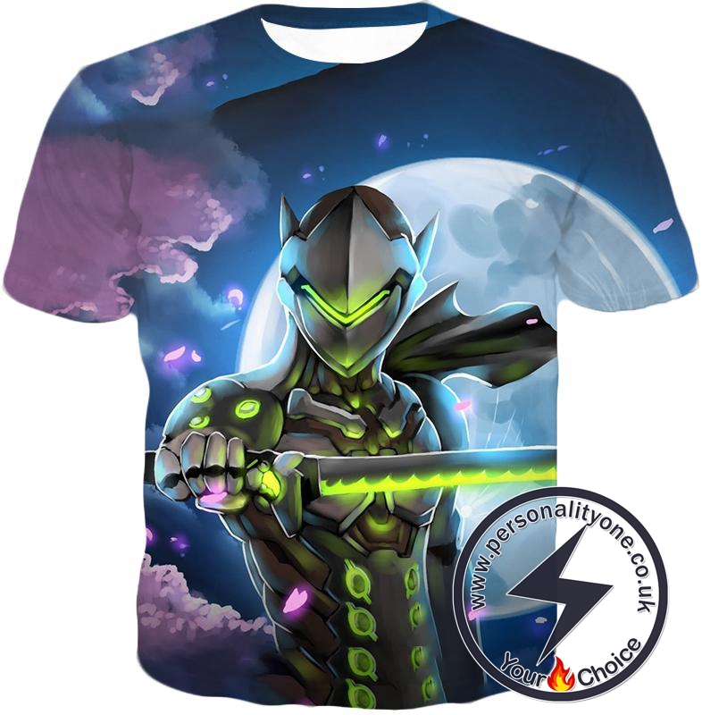 Overwatch Master Fighter Cyborg Ninja Genji Cool Action T-Shirt