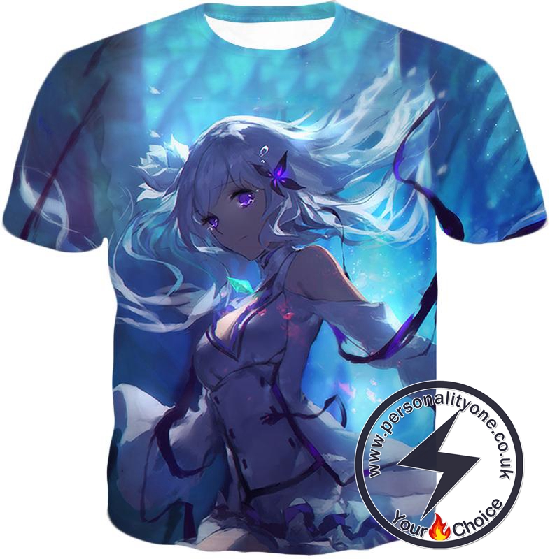 Re:Zero Princess Emilia Beautiful Silver Haired Anime Girl T-Shirt