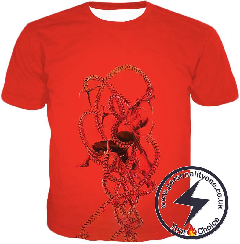 Spiderman in Octopus Claws Cool Red Action T-Shirt